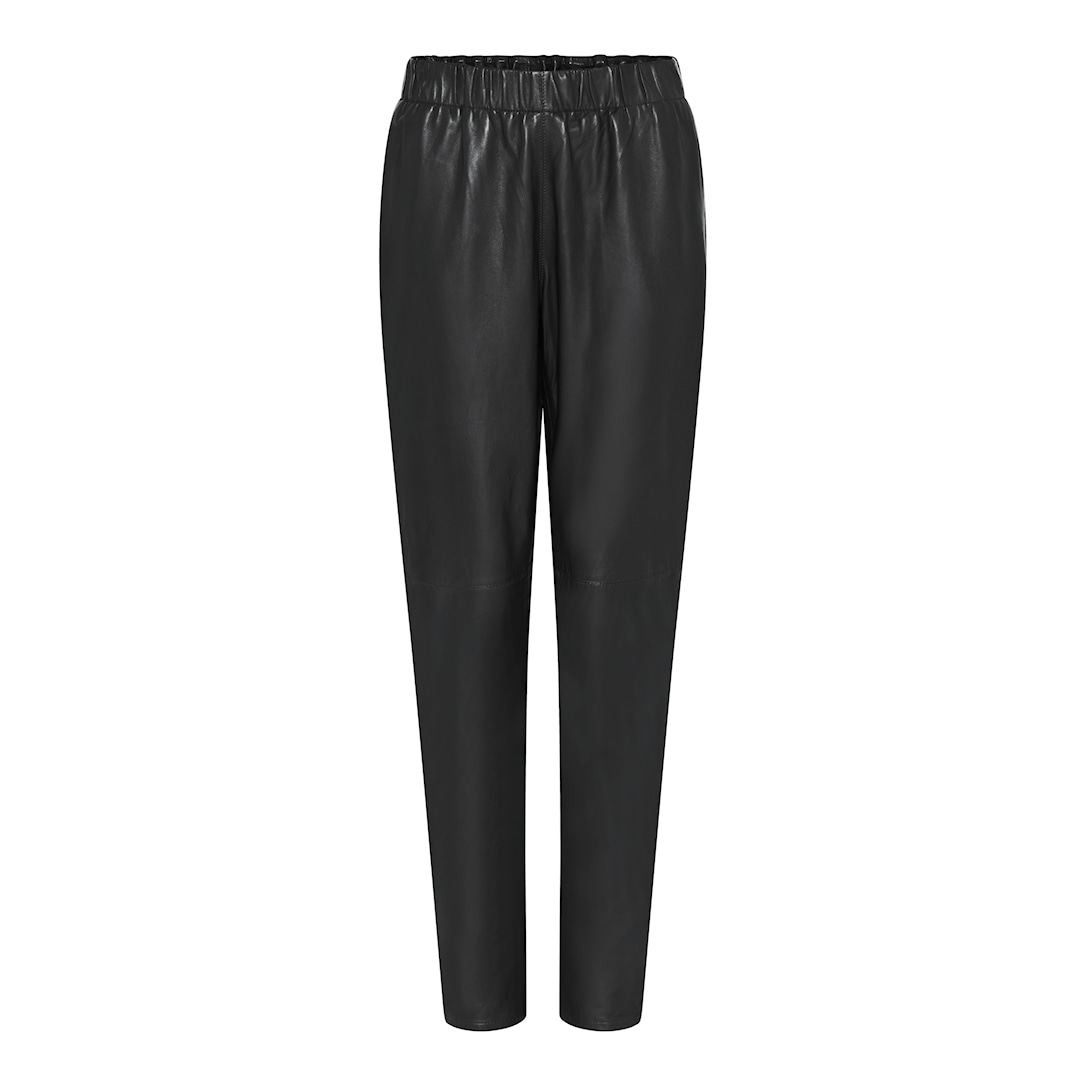 MICHA Top Læder - Sort - Str. 34