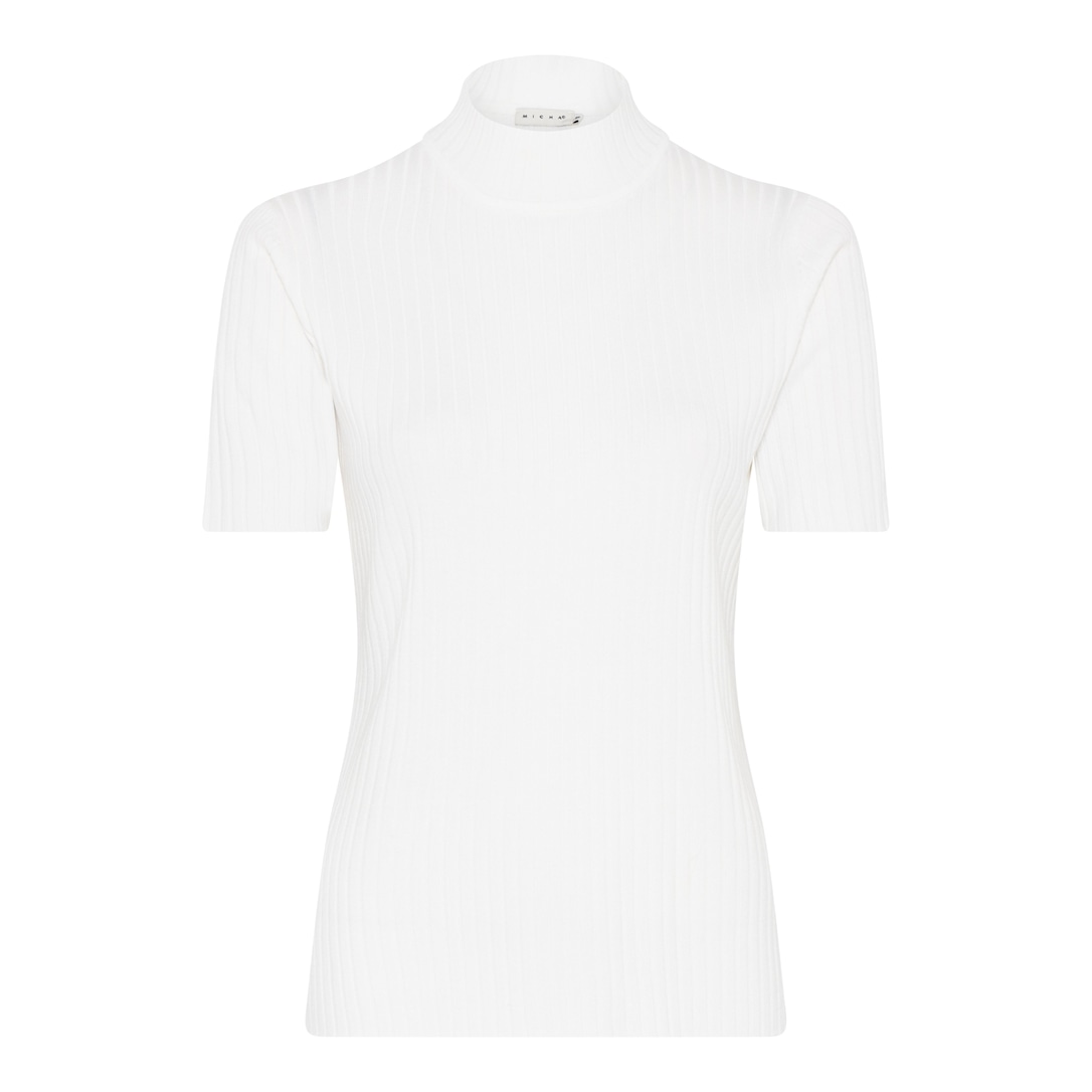 MICHA Viscose Rib Strik - Offwhite - XL