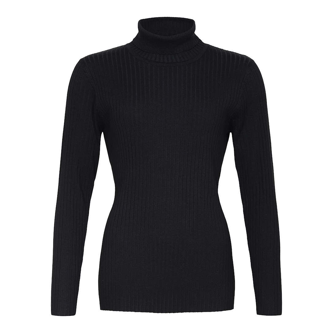 MICHA Viscose Rib Strik - Sort - XXL