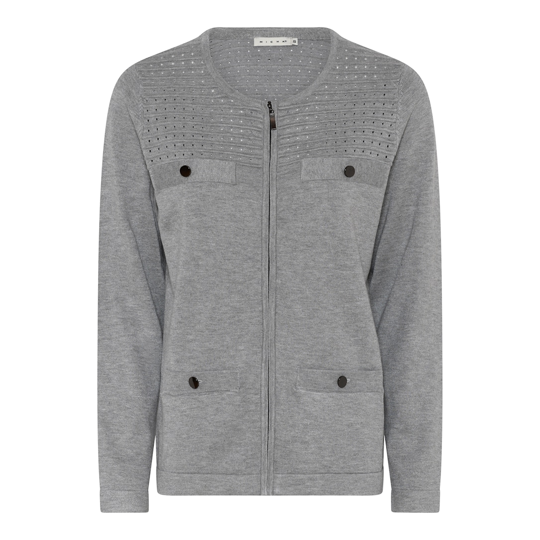 MICHA Viscose Strik - Lysegrå Mel. - S