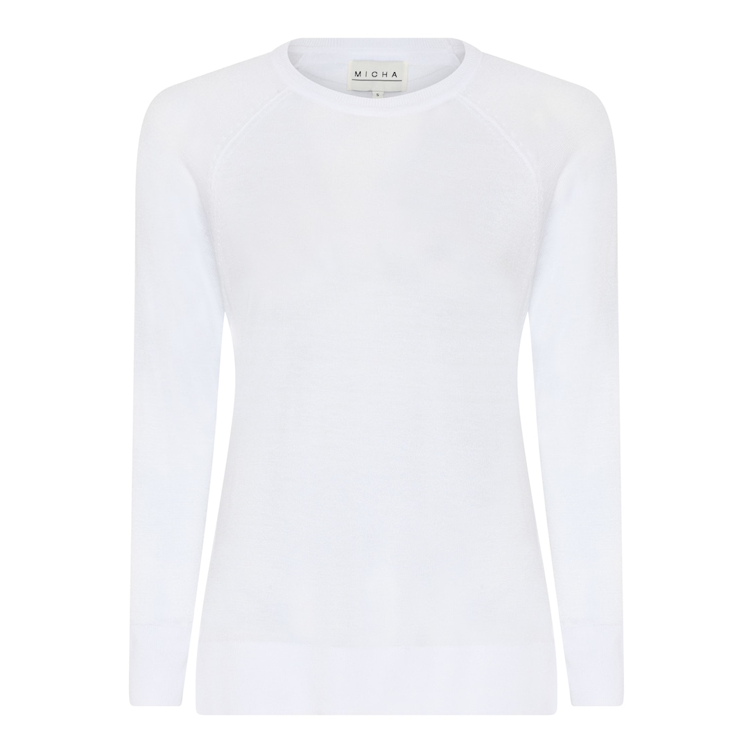 MICHA Fine Sommer Strik - Kridhvid - S