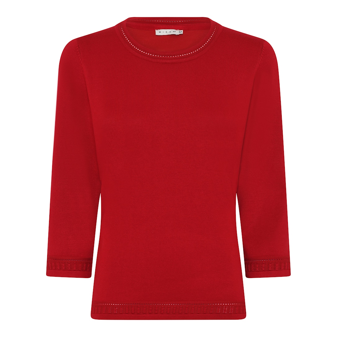 MICHA Viscose Strik - Rød - 4XL