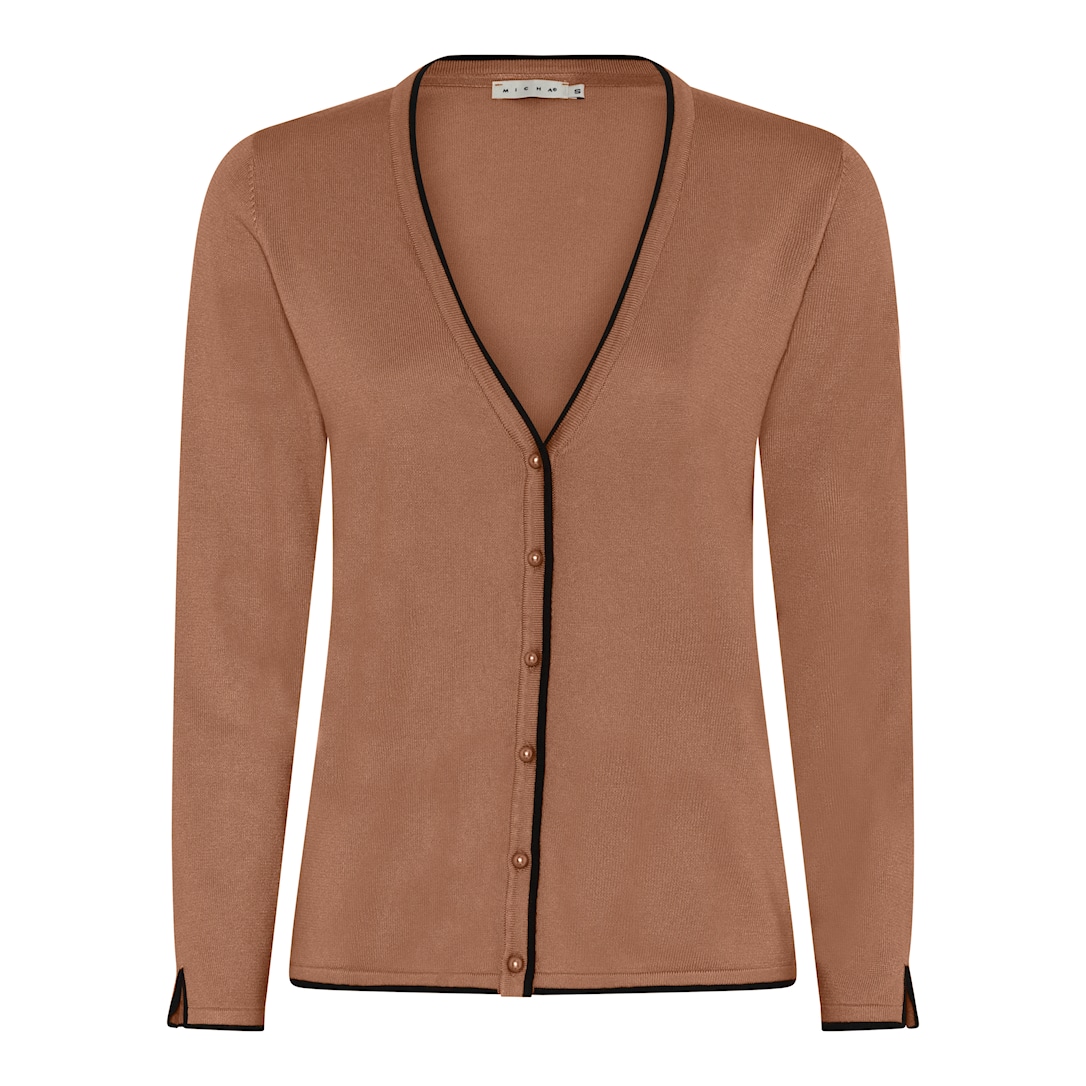 MICHA Viscose Strik med Kant - Cognac - S