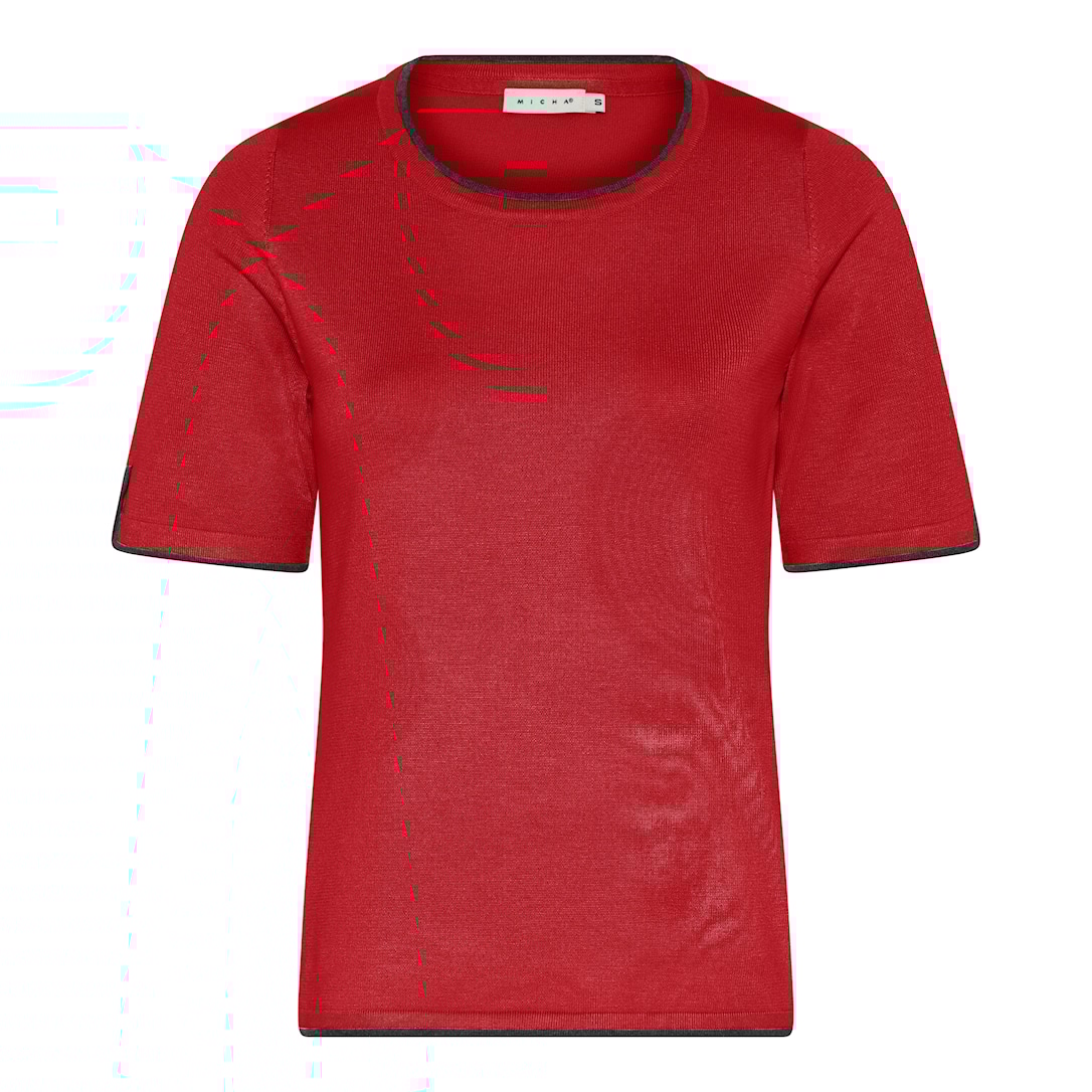 MICHA Viscose Strik med Kant - Rød - L