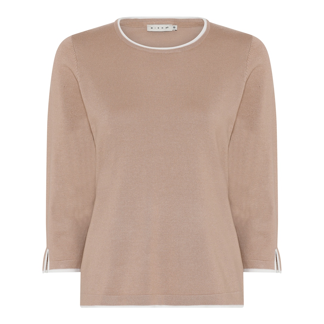 MICHA Viscose Strik med Kant - Kamel - S