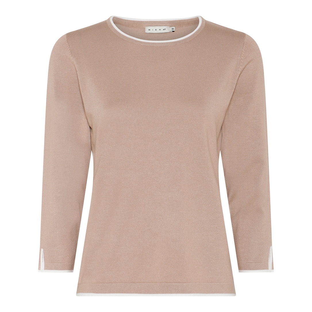MICHA Viscose Strik med Kant - Kamel - S