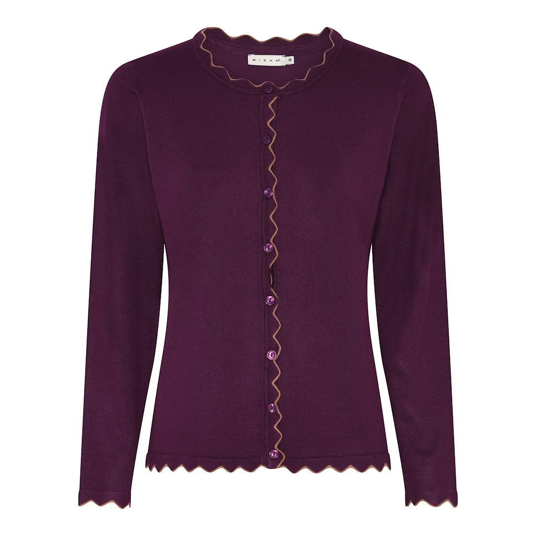 MICHA Viscose Strik med Kant - Lilla - 4XL