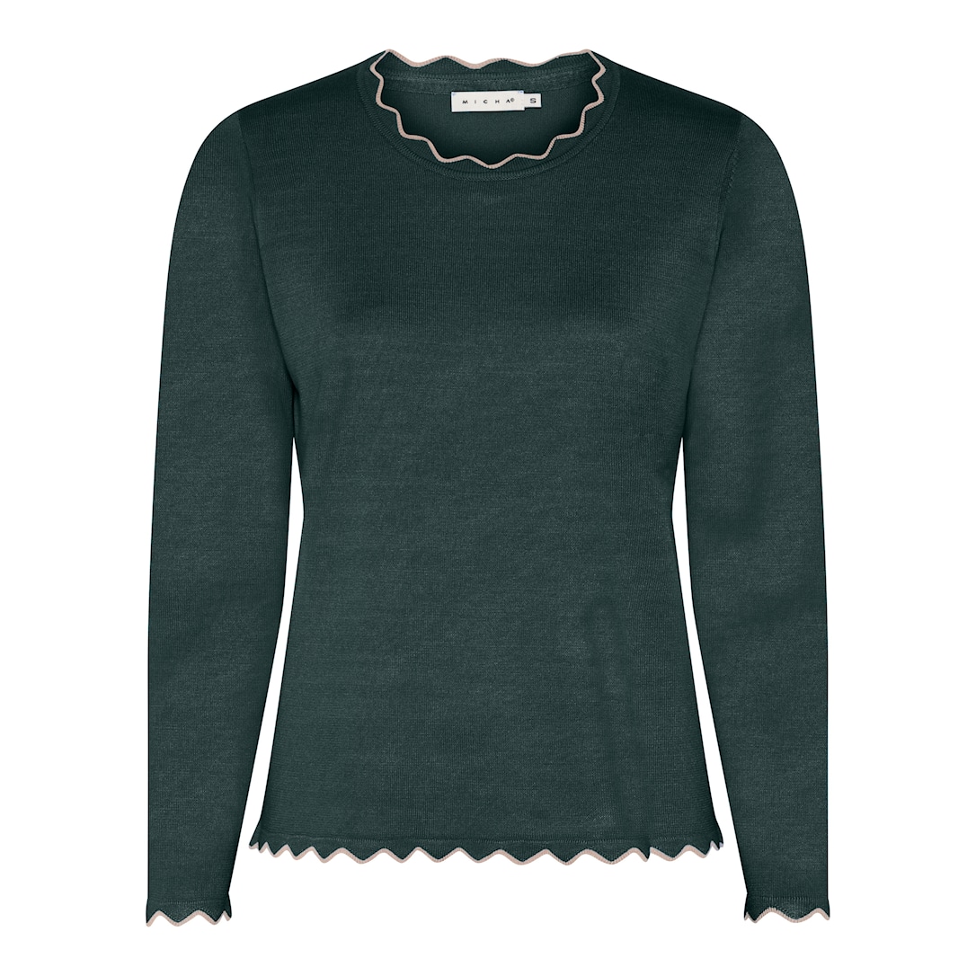 MICHA Viscose Strik - Mørkegrøn - S