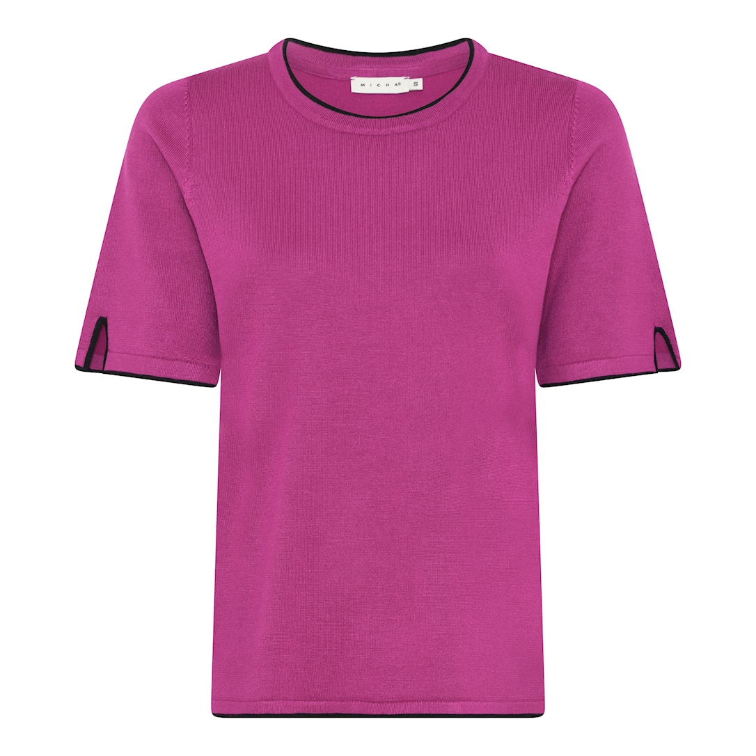 MICHA Viscose Strik med Kant - Pink - L
