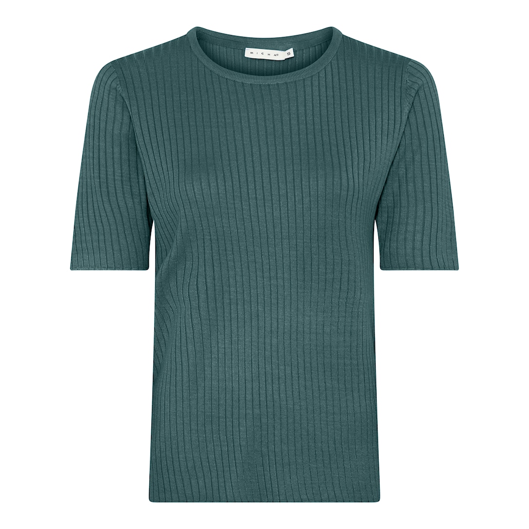 MICHA Viscose Rib Strik - Mørkegrøn - L