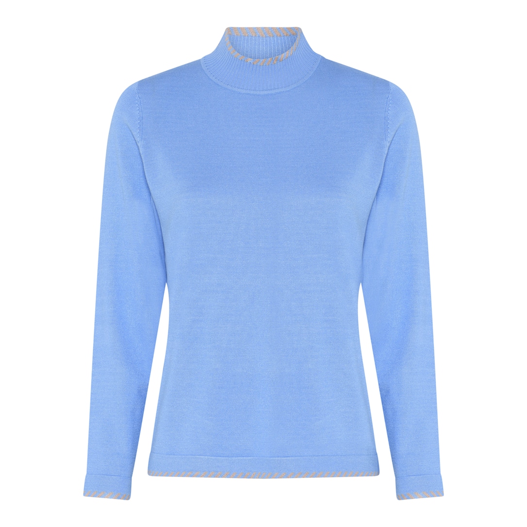 MICHA Viscose Strik w. Kant - Blå - S