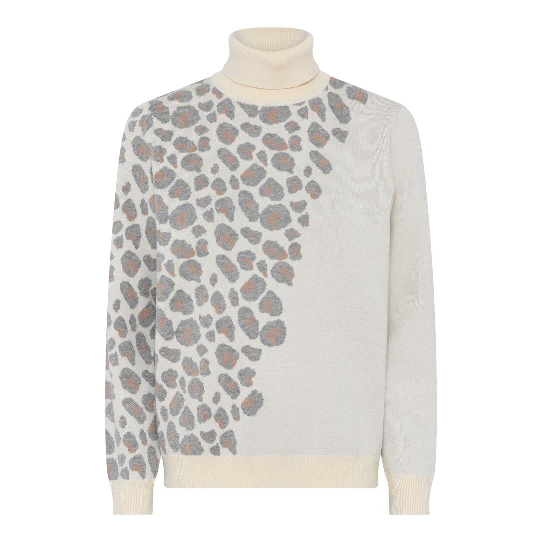 MICHA Ny Leopard Strik - Offwhite/Gre - L