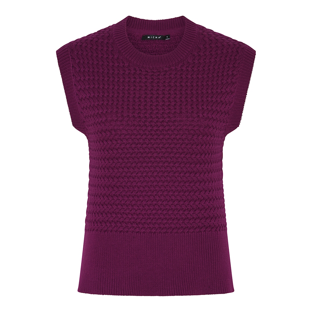 MICHA Organic Bomuld Basket Strik - Lilla - L