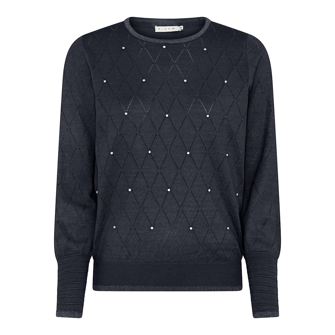 MICHA Elegant Viscose Strik - Navy - XL