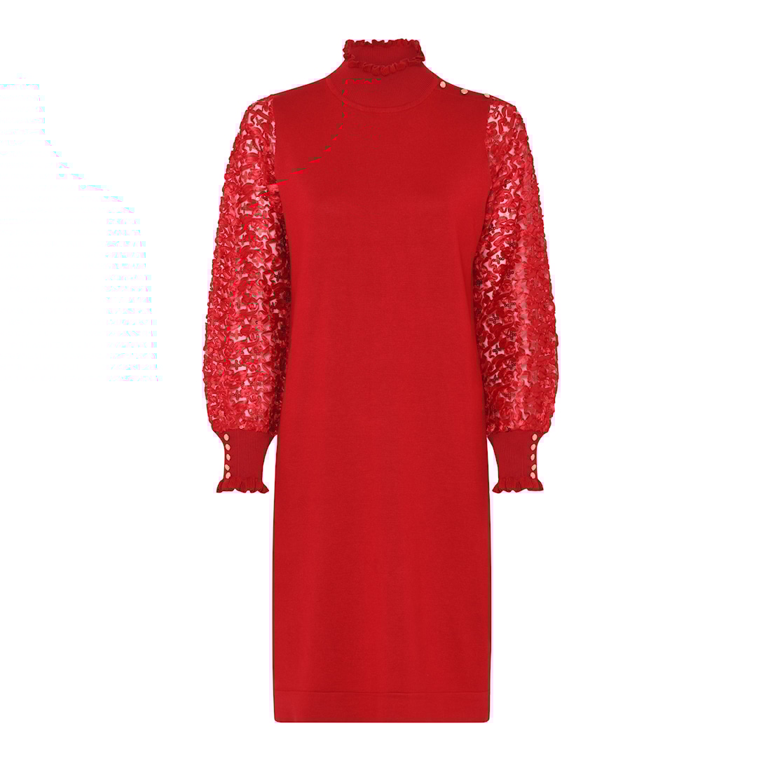 MICHA Palietter Blonde and Strik - Rød - L