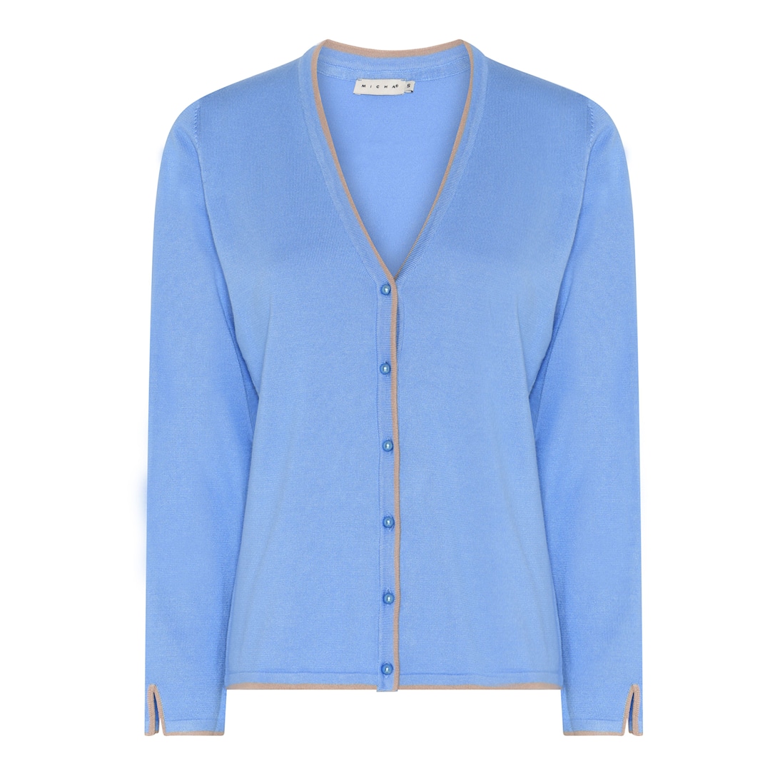 MICHA Viscose Strik med Kant - Blå - S