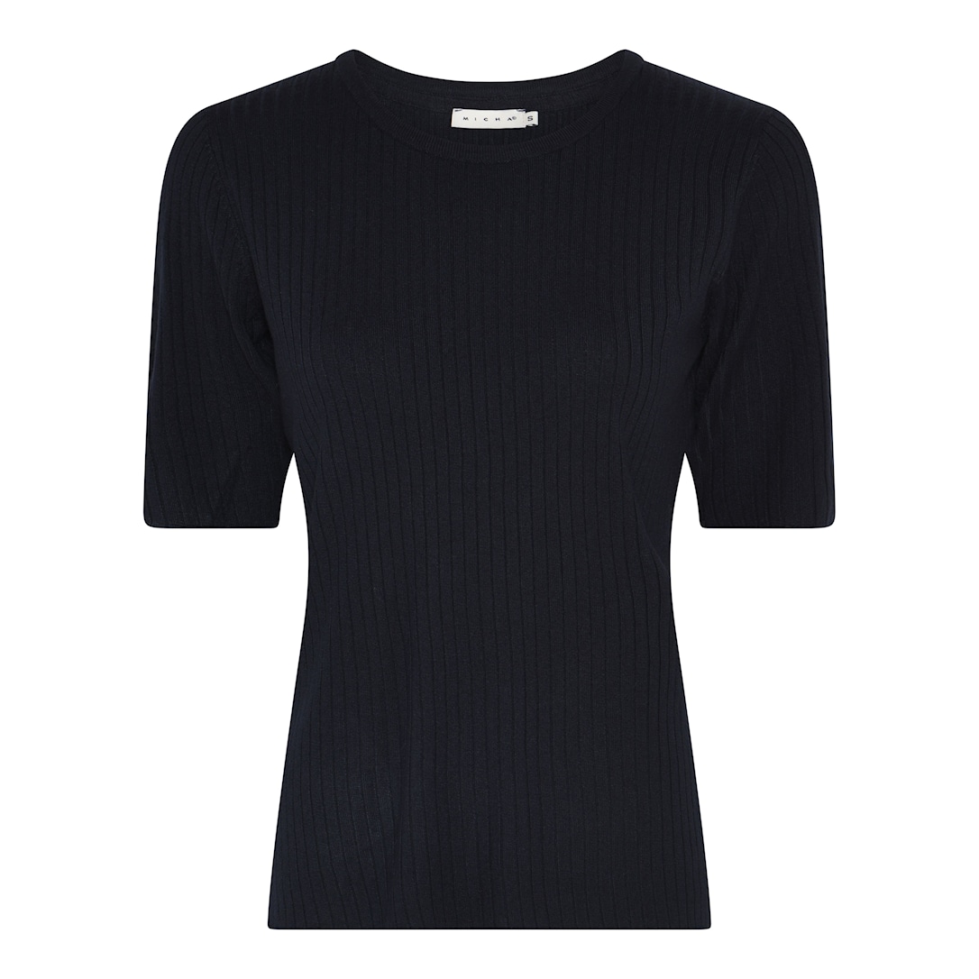 MICHA Viscose Rib Strik - Navy - M