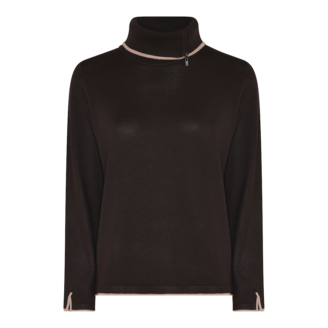 MICHA Viscose Strik w. Kant - Brun - L