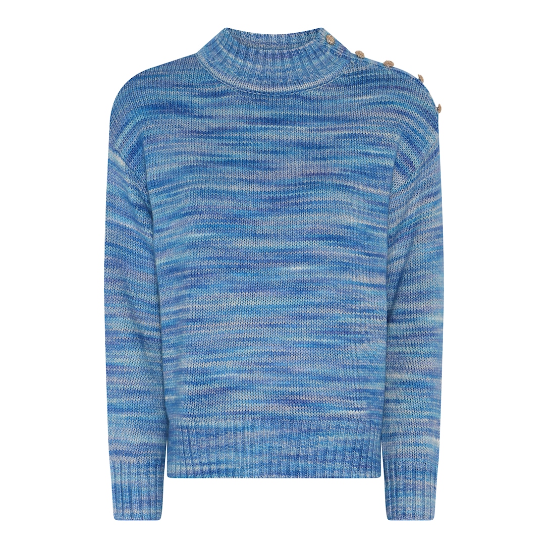 MICHA Multi Color Strik - Blå - L