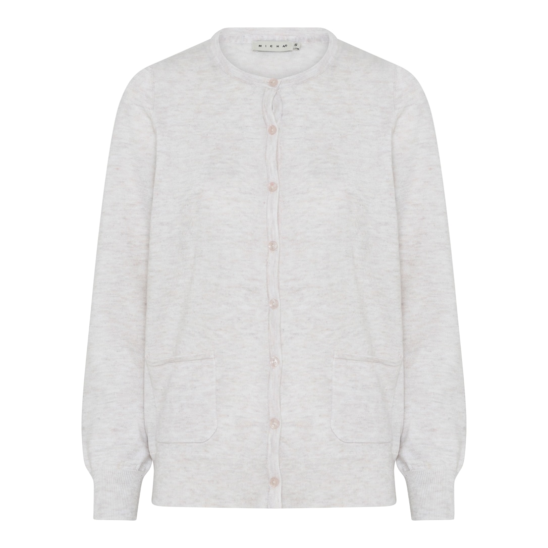 MICHA Melange Bomuld Strik - Offwhite - L