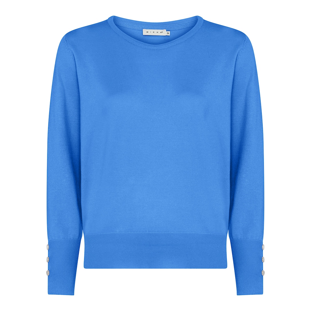 MICHA Efterårs Viscose Strik - Blå - L