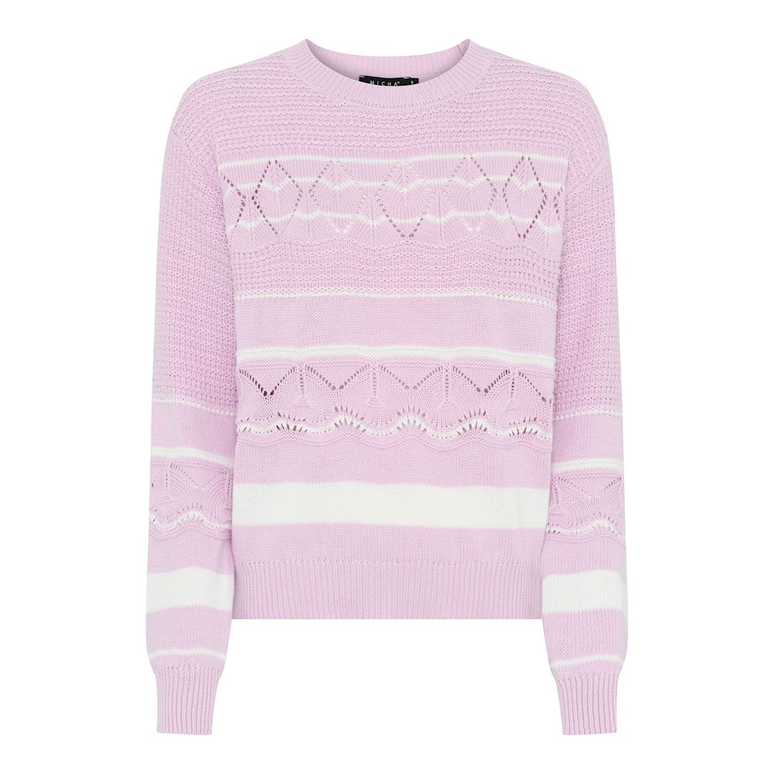 MICHA Stribet and Pattern Strik - Rosa/Offwhite - L