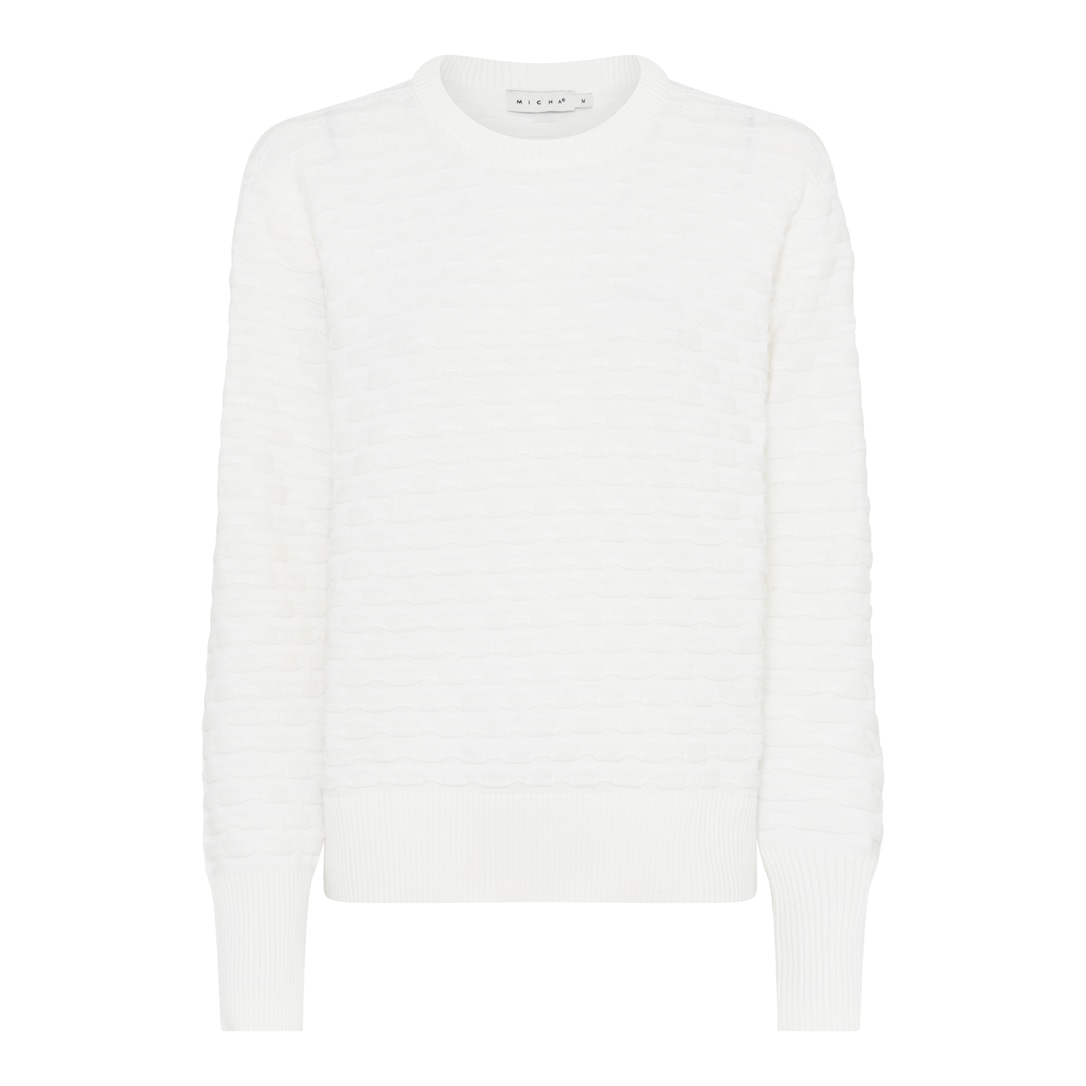 MICHA Bomuld Forårs Strik - Offwhite - L