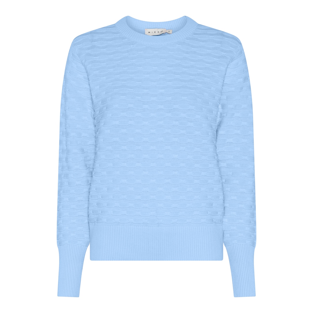 MICHA Bomuld Forårs Strik - Himmelblå - XXXL