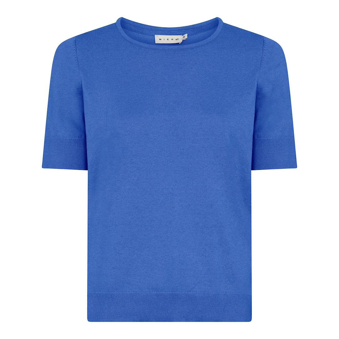 MICHA Melange Bomuld Strik - Blå Mel. - L