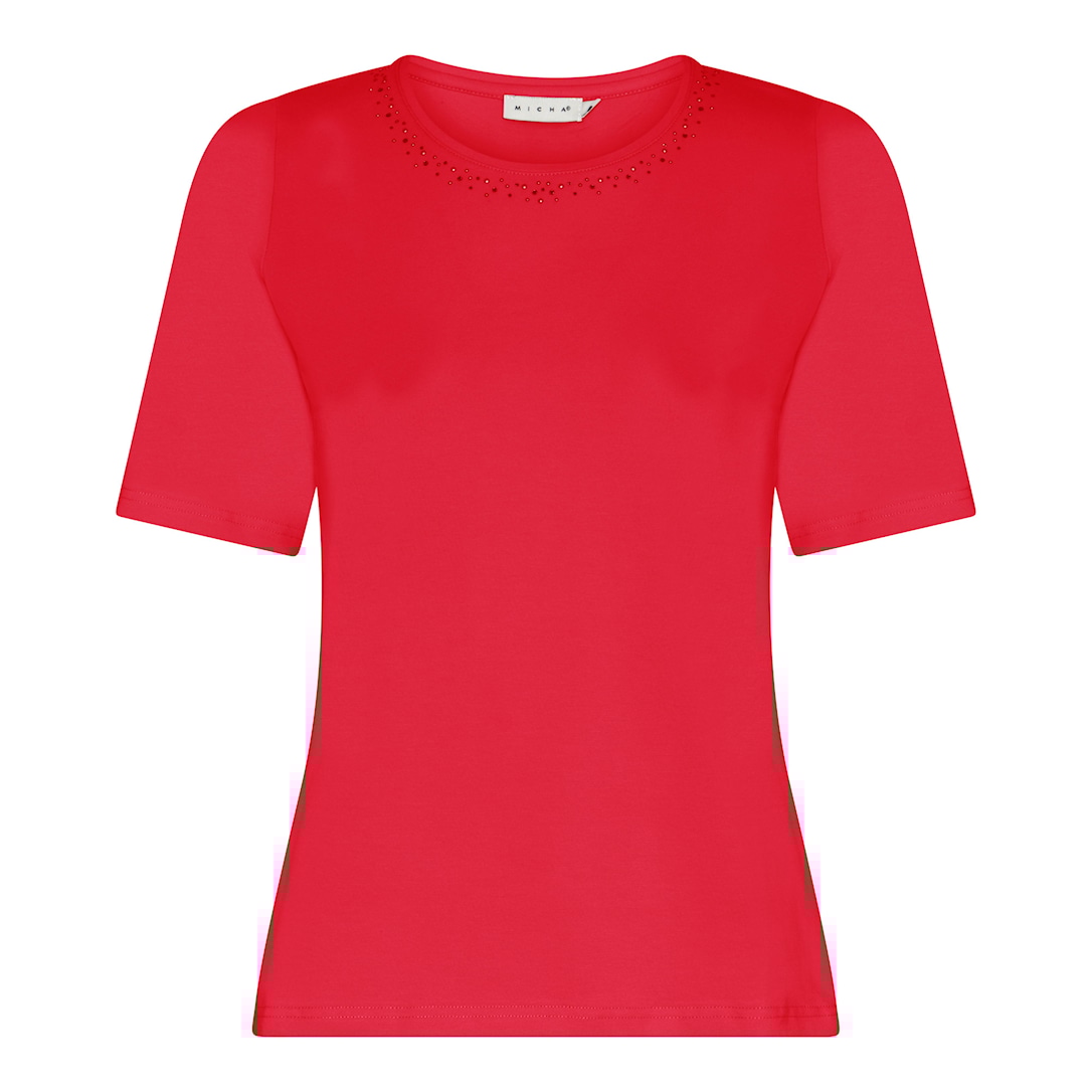 MICHA T-shirt Forårs Modal - Læbestiftrød - L