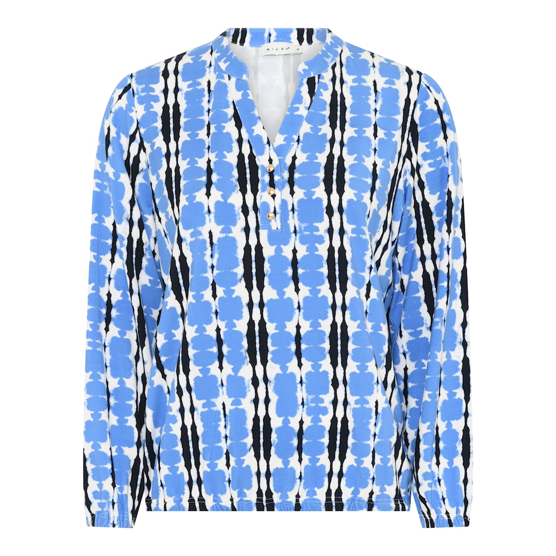 MICHA T-shirt Dame Viscose med Print - Blå Print - XL