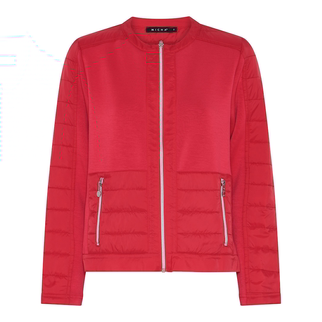 MICHA Top Quilt with Jersey - Læbestiftrød - M