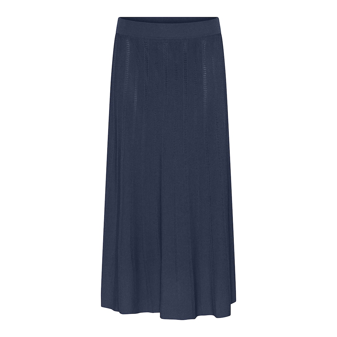 MICHA Nederdel Dame Plisseret Viscose - Navy - M