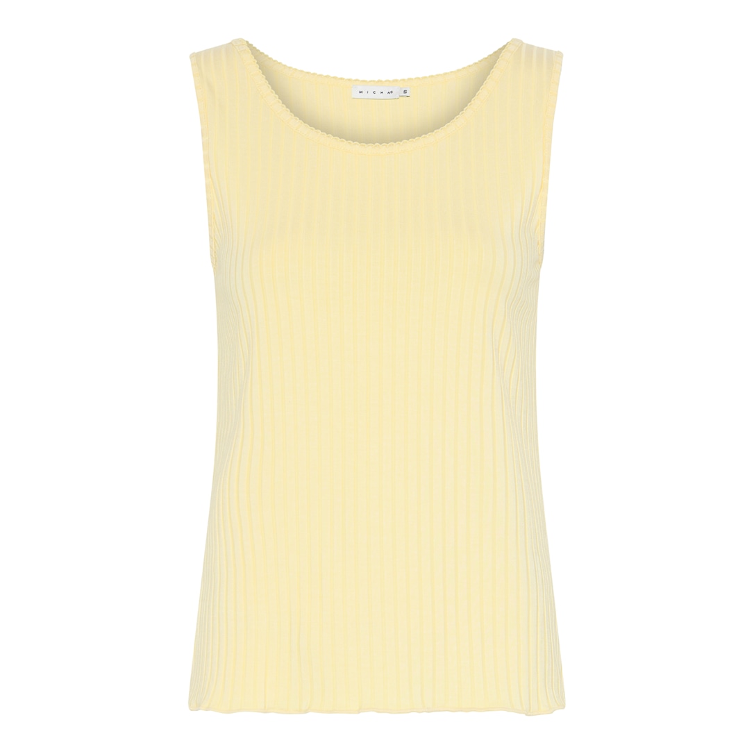 MICHA T-shirt Dame Bred Rib Modal - Gul - S