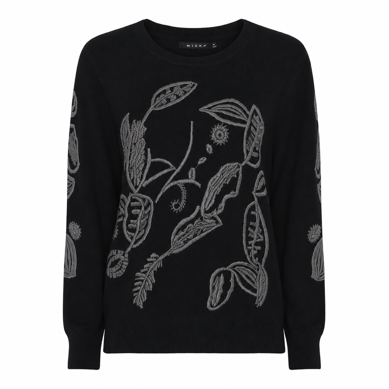 Black with Charcoal Emb